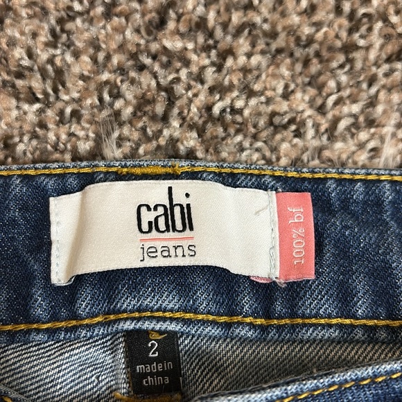 Cabi Distressed 100% BF Boyfriend Jeans Cropped Size 2 100% Cotton - Picture 4 of 14